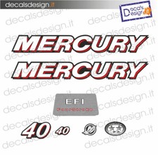 Adesivi motore marino fuoribordo mercury 40 cv four EFI  barca stickers 