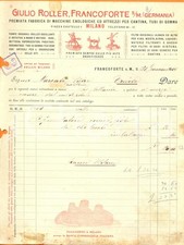 1910 MILANO Giulio ROLLER macchine enologiche *Fattura ILLUSTRATA con torchi