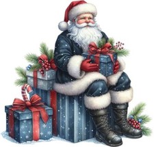 Adesivo vintage Natale Babbo