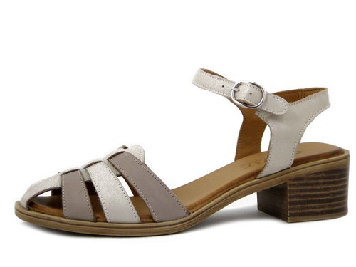 Sandali donna pelle grigio - in,
