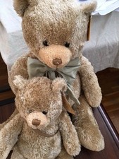 OFFERTISSIMA Set  2 Peluche Orso: 1 Grande 45 Cm Seduto + 1 Medio 30 Cm Seduto