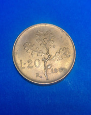 Moneta da 20 lire del 1980 Repubblica Italiana marchio di zecca R