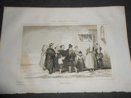 1836 incisione bulino teatro - incisione,