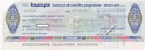 Messina assegno della - messina,
