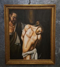 Dipinto olio su tela Flagellazione Di Cristo, Caravaggio 