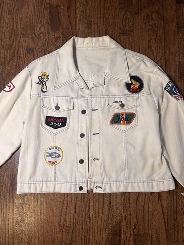 Giacca denim bianco vintage