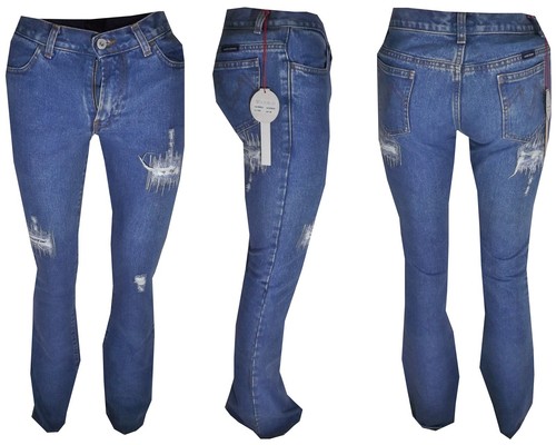 Jeans pantaloni donna zampa - pantaloni,