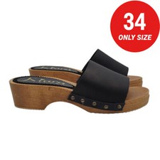 Zoccoli in vero legno nero con