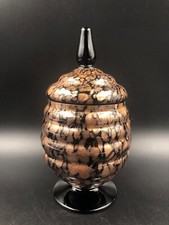 Vaso soprammobile bomboniera vetro Murano colore a fantasia sabbia d'oro