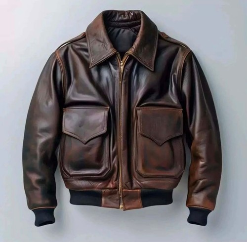 Men real leather bomber - men's,