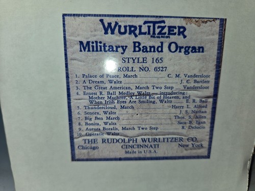 Wurlitzer 165 band - organ, roll