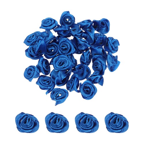 Nastro raso fiori rosa - , 0.6"