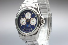 Orologio Uomo N MINT SEIKO Alba V33F-6B80 Sun & Moon Triple Calendar Quartz 36mm