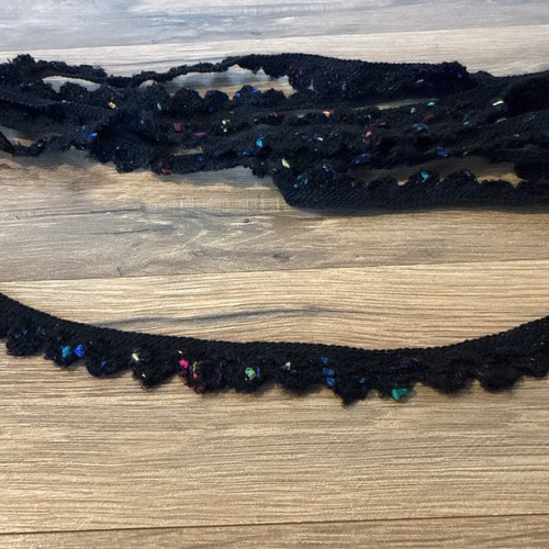 Crocheted trim black scalloped - trim,