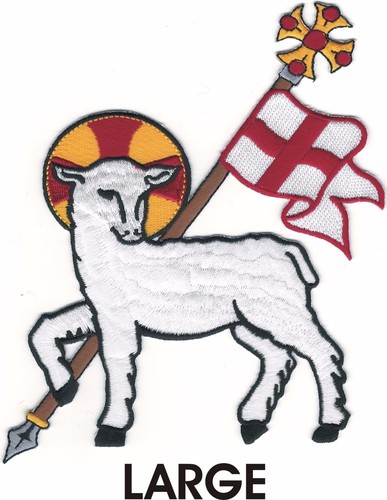 Toppa agnus dei - dei, ricamata