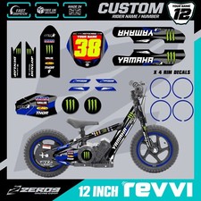 REVVI 12 POLLICI BAMBINI BALANCE BIKE ELETTRICA GRAFICA MX GRAFICA DECALCOMANIE YAMAHA
