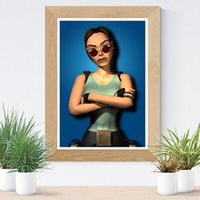 Poster Tomb Raider Lara Croft Retro Gaming A4 Wall Art