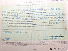 - CARTA DI CIRCOLAZIONE AUTO  INNOCENTI " A/40S - Anno 1963 - ULTIMO RIBASSO -