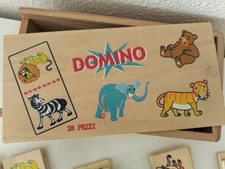 Gioco Domino Animali In Legno