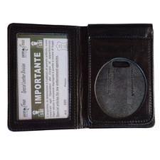 Portafoglio Porta Placca Vera Pelle Portadocumenti Vigili del Fuoco Senza Placca