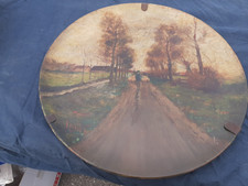 PIATTO CERAMICA FIRMATO 1911 COMPLETAMENTE DIPINTO A MANO  PAESAGGIO