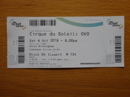 Cirque soleil ovo ticket - cirque,