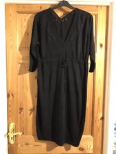 Abito donna PRENATAL maternità nero scollo a V/schiena manica 3/4 dettaglio pizzo taglia S