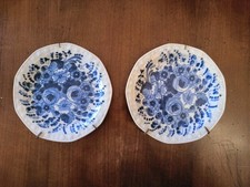 Coppia Di Piatti Decorativi Winterling Bavaria In Ceramica Blue E Bianchi