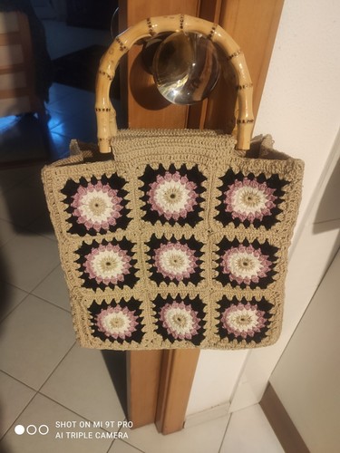 Borsa granny cotone mattonelle - granny,