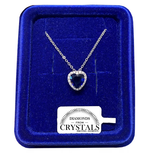 Collana cuore blu notte - cuore,