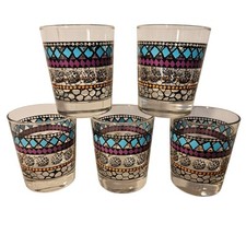 Set di 5 bicchieri da bar IKEA geometrici Juice Rocks Old Fashion Viola Teal