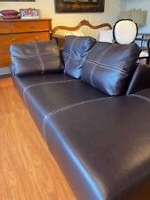 Divano in pelle castagno