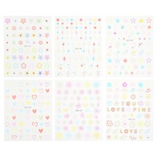  6 Sheets Adesivi Unghie Fiori