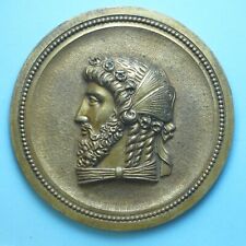 FRANCIA MEDAGLIA UNIFACE TESTA DI BACCO BRONZO COLLEZIONE NUMISMATICA 