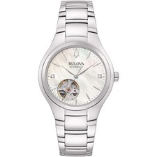 Orologio BULOVA Lady Automatic Open Heart 96P247 cinturino in acciaio quadrante