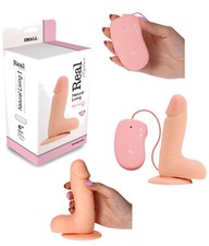 Vibratore vaginale anale realistico fallo vibrante con telecomando dildo morbido