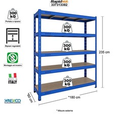 Scaffale metallo per GARAGE - BOX -CANTINA - Lunghezza 180 cm.- OFFERTA