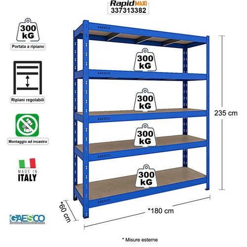 Scaffale metallo per garage - metallo,