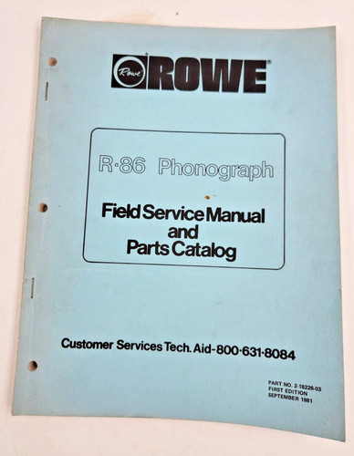 Rowe ami r86 jukebox manuale - jukebox,