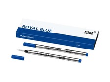 Mont blanc Two Rollerball Refills Royal Blue Fine New In Box