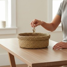 Cesto in Paglia Intrecciata