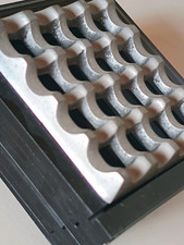 Posacenere Mod. Ultima 15 per sigari, vetro e alluminio 