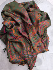 100% Seta Sciarpa stola scialle Pashmina coprispalle India uomo donna 44S