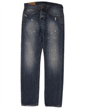 Jeans DONDUP uomo dritto effetto invecchiato W34 L34 blu cotone AT01