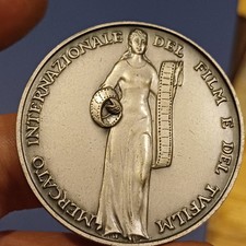Rara Medaglia In Argento 800 G