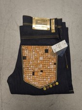 Jeans denim ricamato Coogi Y2K Deadstock uomo W36 blu scuro