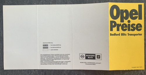Brochure opel bedford blitz - brochure,