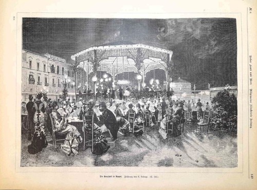 Stampa antica napoli veduta - antica,