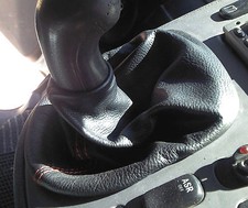 MERCEDES VITO W638 CUFFIA CAMBIO VERA PELLE NERA CUCITURE ROSSE