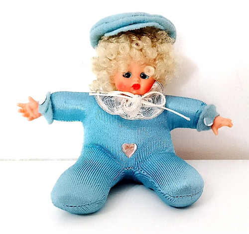 Tiny bean doll blue hearts - tiny,